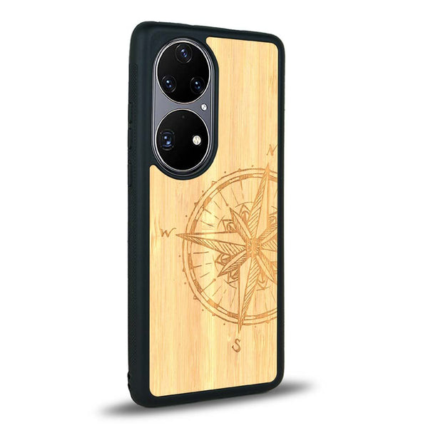 Coque Huawei P50 - La Rose des Vents - Coque en bois