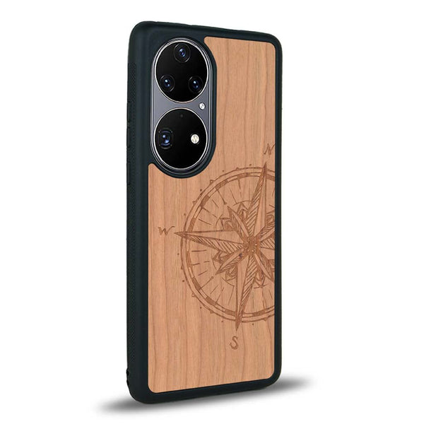 Coque Huawei P50 - La Rose des Vents - Coque en bois