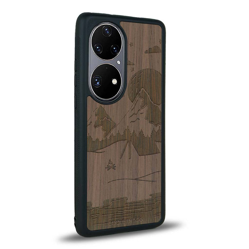 Coque Huawei P50 - Le Campsite - Coque en bois