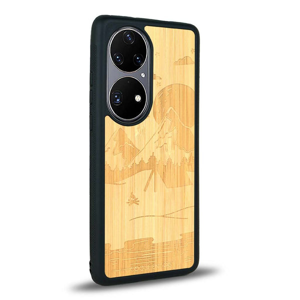 Coque Huawei P50 - Le Campsite - Coque en bois