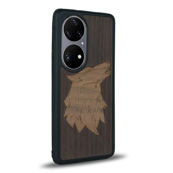 Coque Huawei P50 - Le Loup - Coque en bois