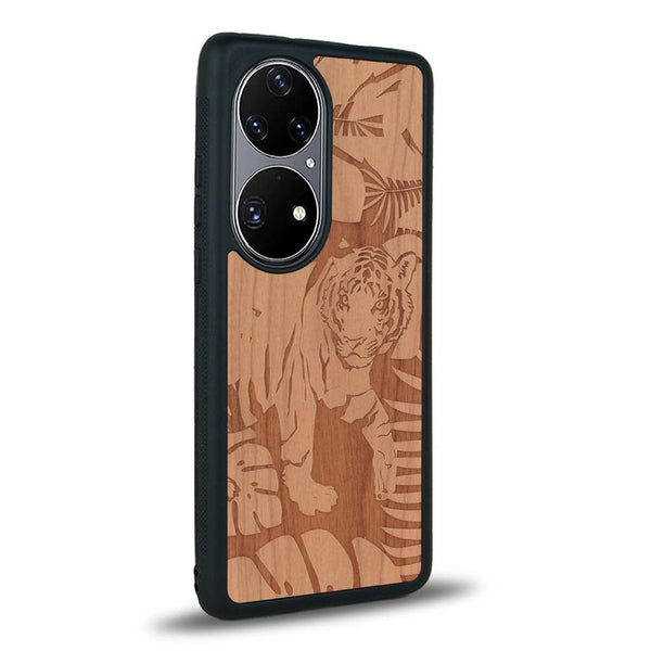 Coque Huawei P50 - Le Tigre - Coque en bois