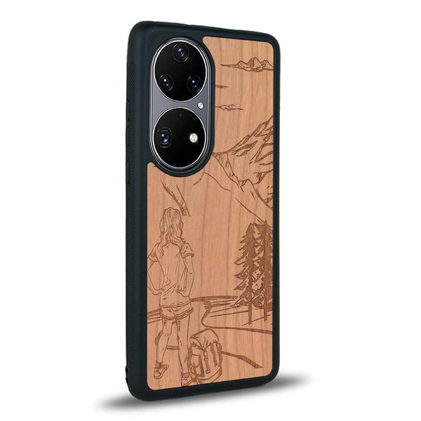 Coque Huawei P50 - L'Exploratrice - Coque en bois