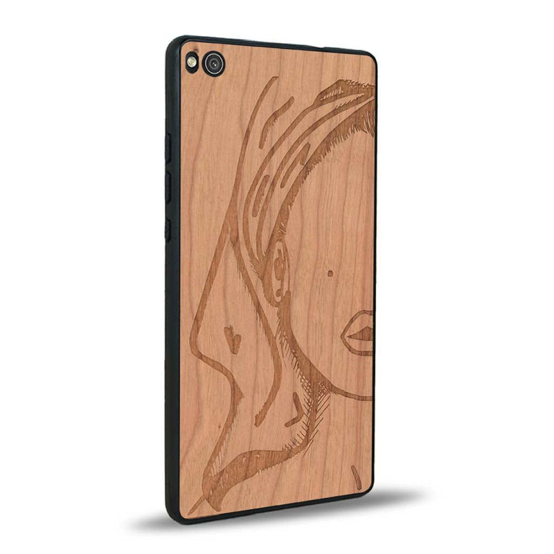 Coque Huawei P8 - Au féminin - Coque en bois