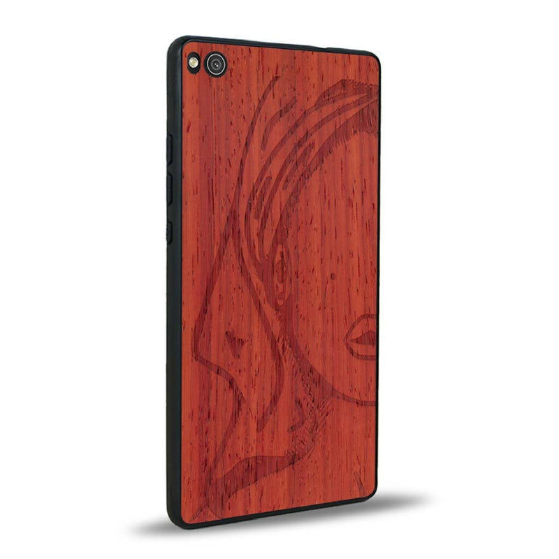 Coque Huawei P8 - Au féminin - Coque en bois