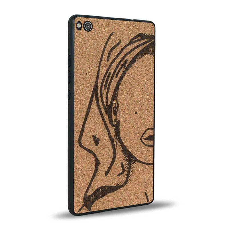 Coque Huawei P8 - Au féminin - Coque en bois