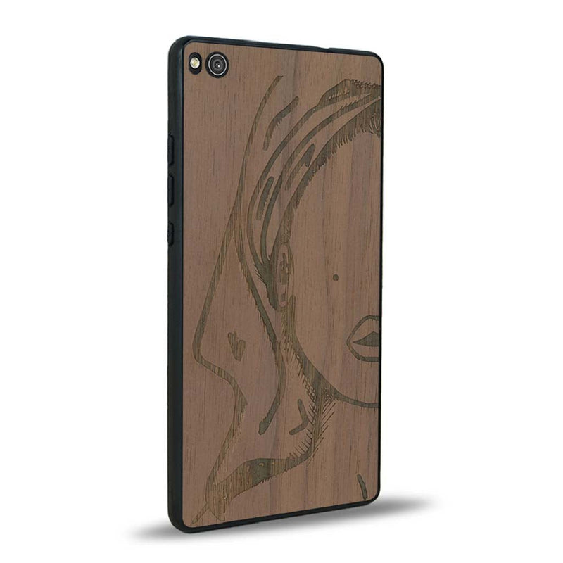 Coque Huawei P8 - Au féminin - Coque en bois