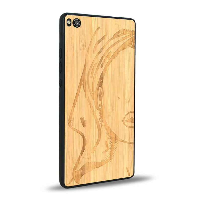 Coque Huawei P8 - Au féminin - Coque en bois