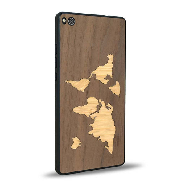 Coque Huawei P8 - La Mappemonde - Coque en bois