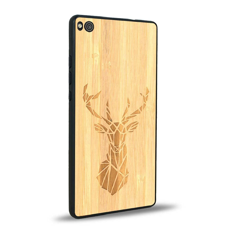 Coque Huawei P8 - Le Cerf - Coque en bois