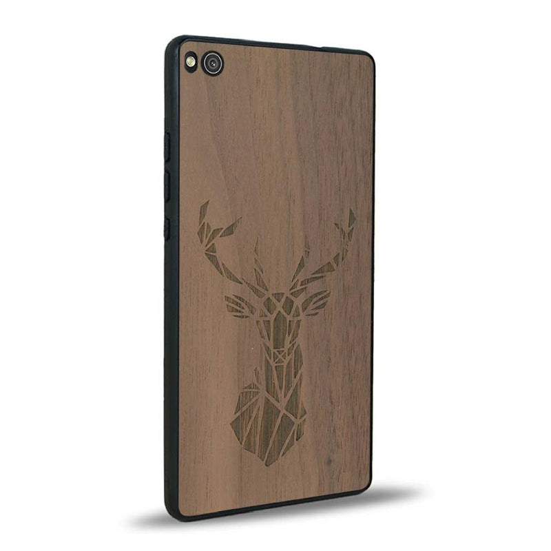 Coque Huawei P8 - Le Cerf - Coque en bois