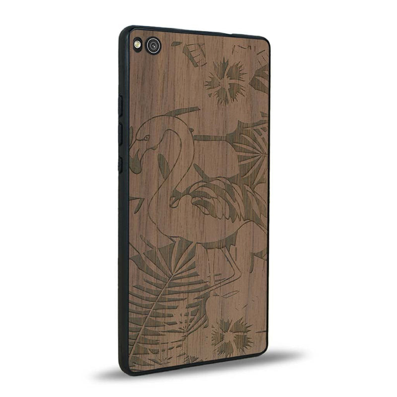 Coque Huawei P8 - Le Flamant Rose - Coque en bois