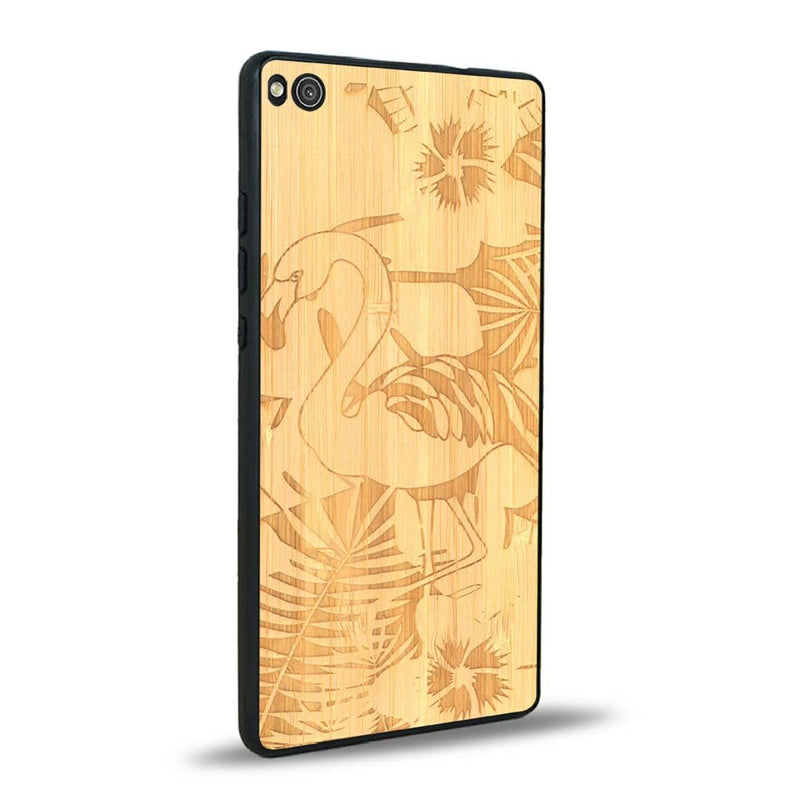 Coque Huawei P8 - Le Flamant Rose - Coque en bois