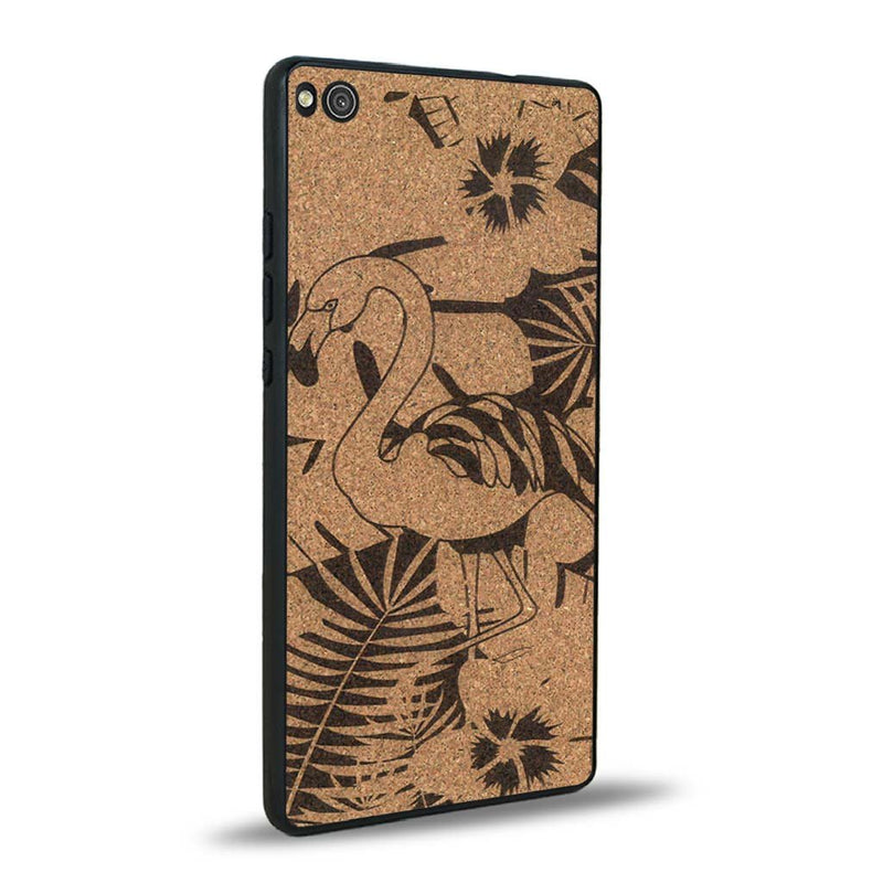 Coque Huawei P8 - Le Flamant Rose - Coque en bois