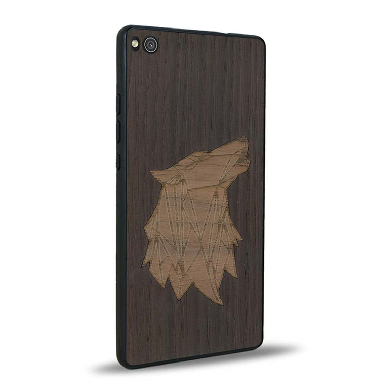 Coque Huawei P8 - Le Loup - Coque en bois