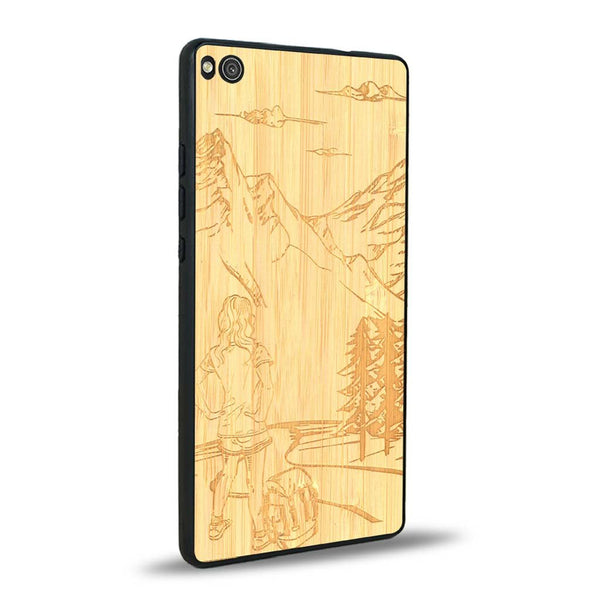 Coque Huawei P8 - L'Exploratrice - Coque en bois