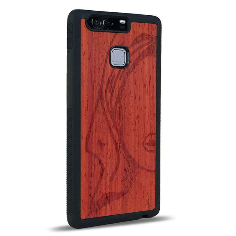 Coque Huawei P9 - Au féminin - Coque en bois