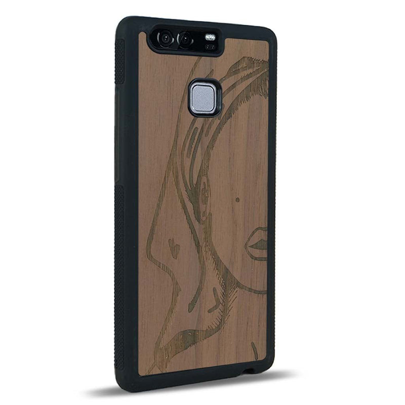 Coque Huawei P9 - Au féminin - Coque en bois