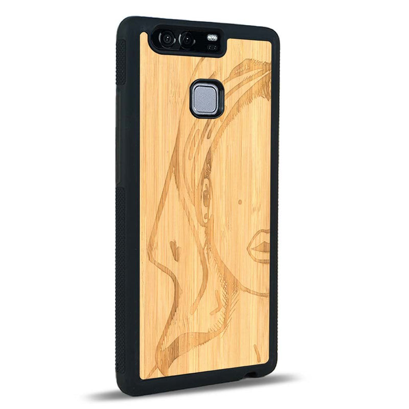 Coque Huawei P9 - Au féminin - Coque en bois