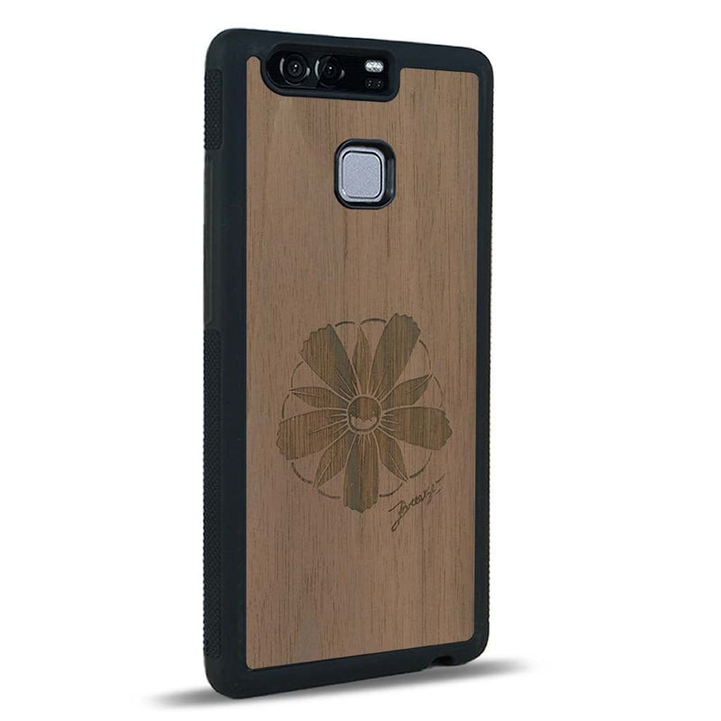 Coque Huawei P9 - La Fleur des Montagnes - Coque en bois