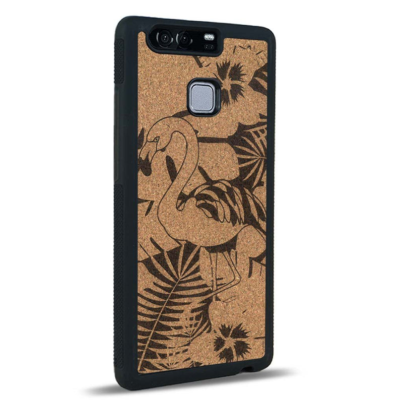 Coque Huawei P9 - Le Flamant Rose - Coque en bois