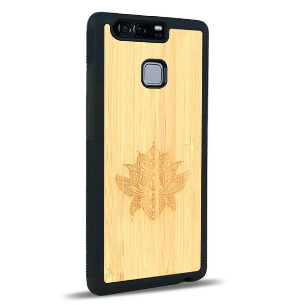 Coque Huawei P9 - Le Lotus - Coque en bois