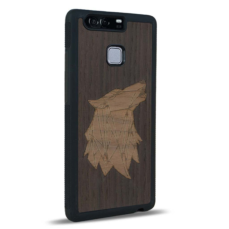 Coque Huawei P9 - Le Loup - Coque en bois