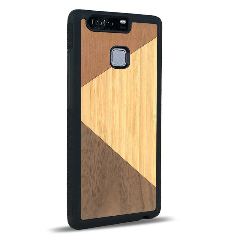 Coque Huawei P9 - Le Trio - Coque en bois