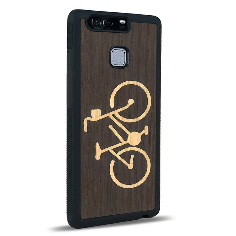 Coque Huawei P9 - Le Vélo - Coque en bois