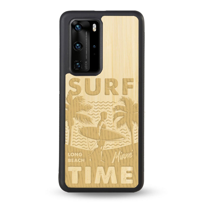 Coque Huawei - Surf time - Coque en bois