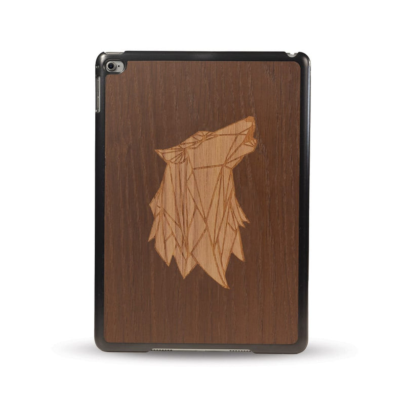 Coque Ipad - Loup - Coque en bois