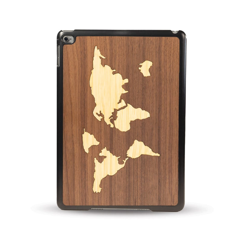 Coque Ipad - Mappemonde - Coque en bois