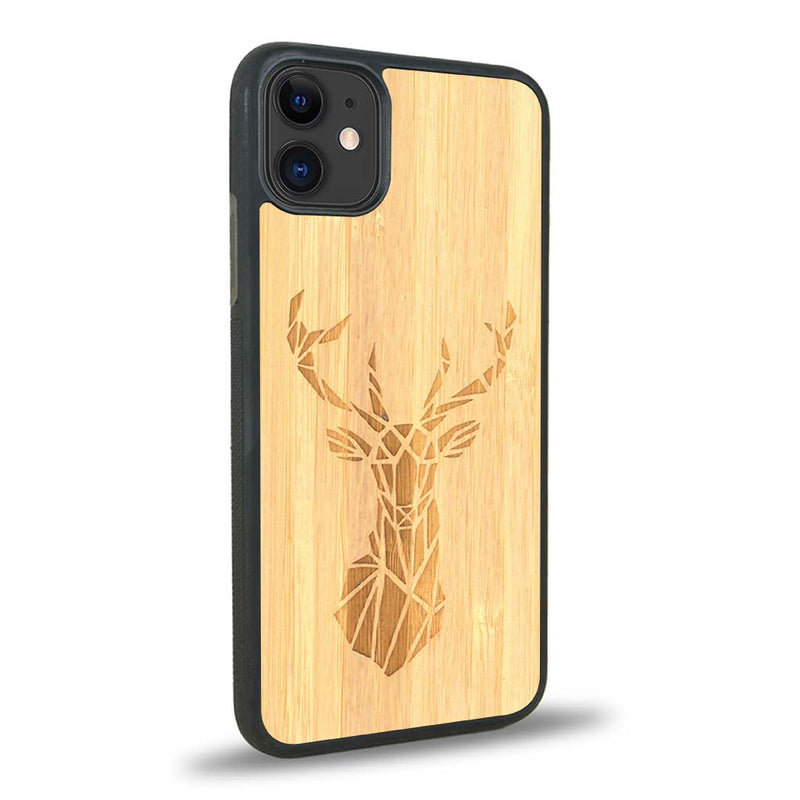 Coque iPhone 11 - Le Cerf - Coque en bois