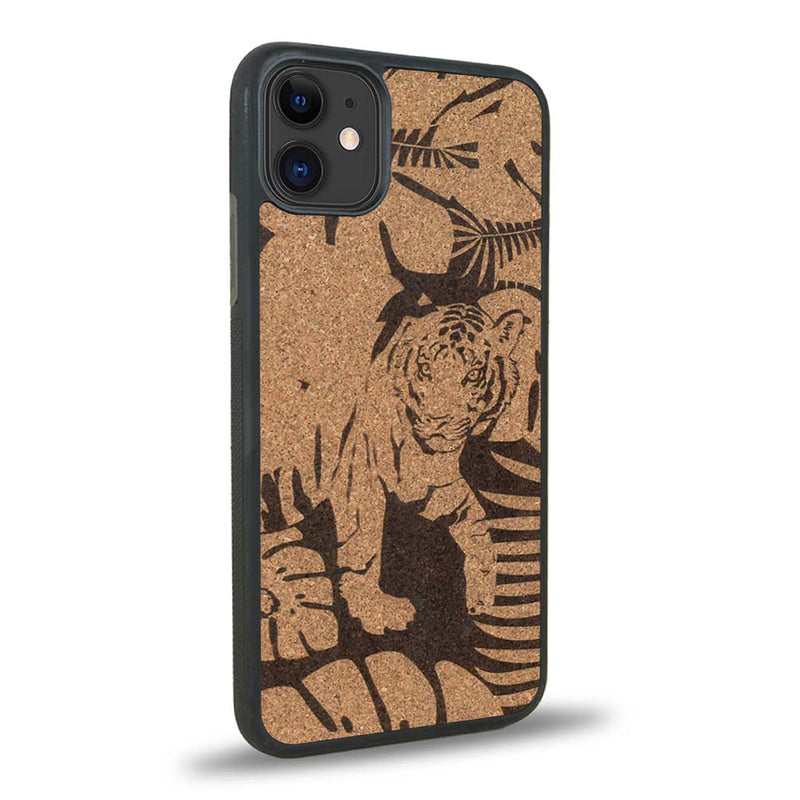 Coque iPhone 11 - Le Tigre - Coque en bois