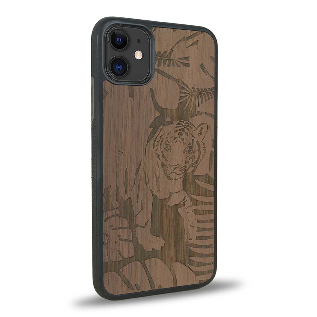 Coque iPhone 11 - Le Tigre - Coque en bois