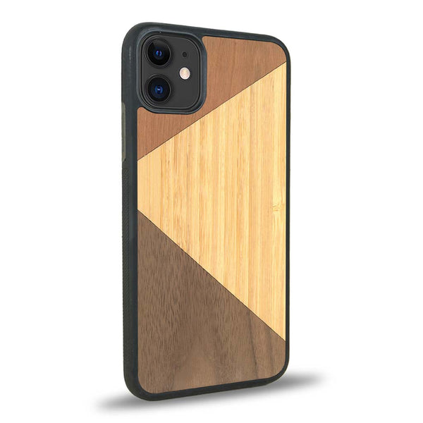 Coque iPhone 11 - Le Trio - Coque en bois