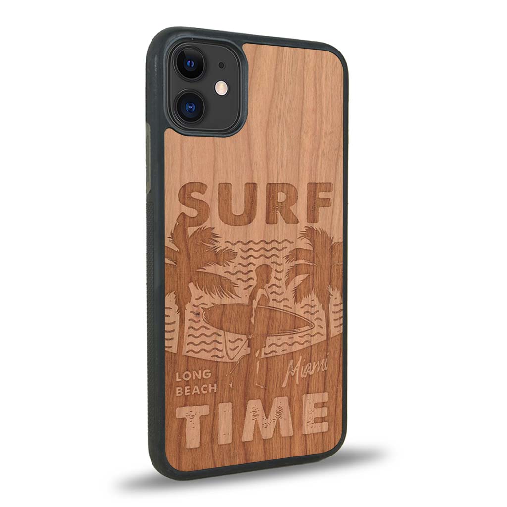 Coque iPhone 11 - Surf Time - Coque en bois
