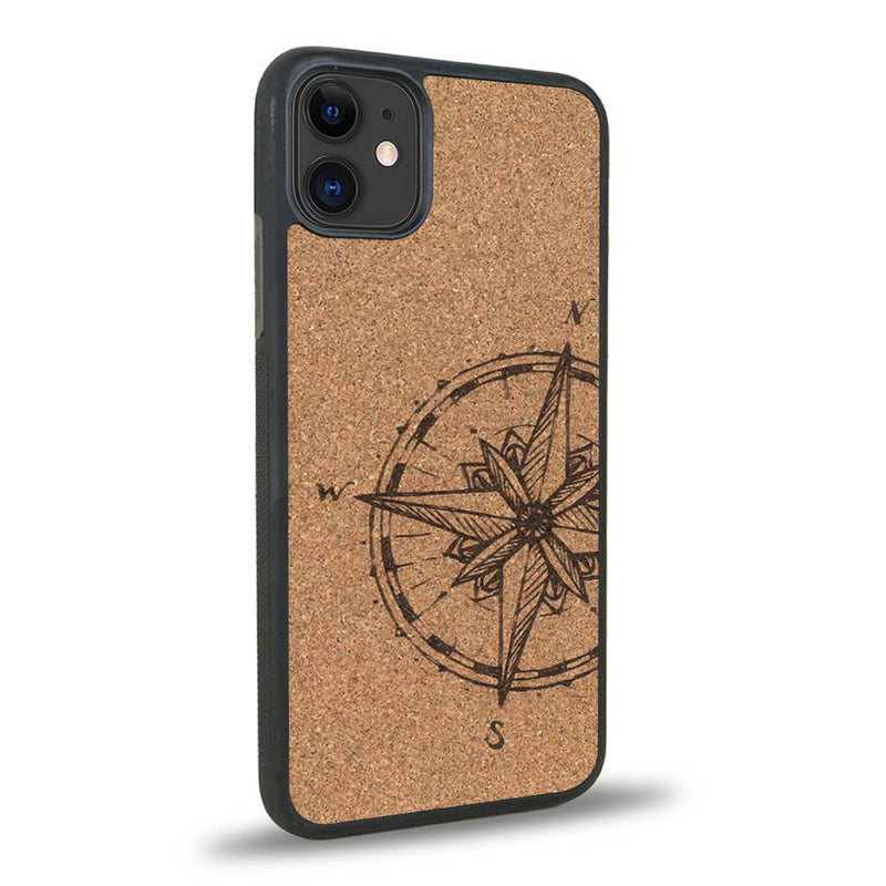 Coque iPhone 12 - La Rose des Vents - Coque en bois