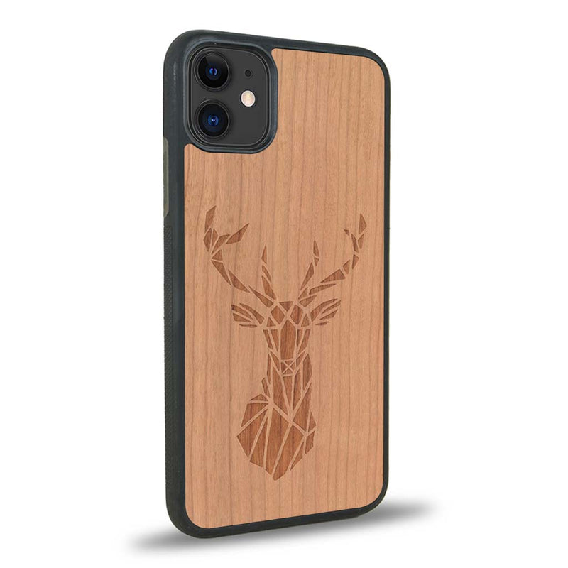 Coque iPhone 12 - Le Cerf - Coque en bois