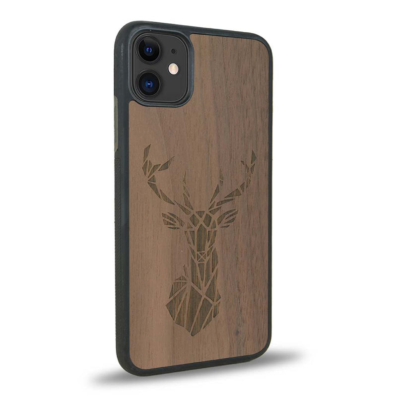 Coque iPhone 12 - Le Cerf - Coque en bois