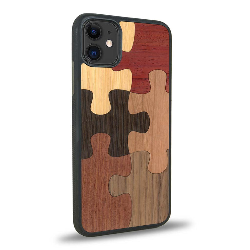 Coque iPhone 12 - Le Puzzle - Coque en bois