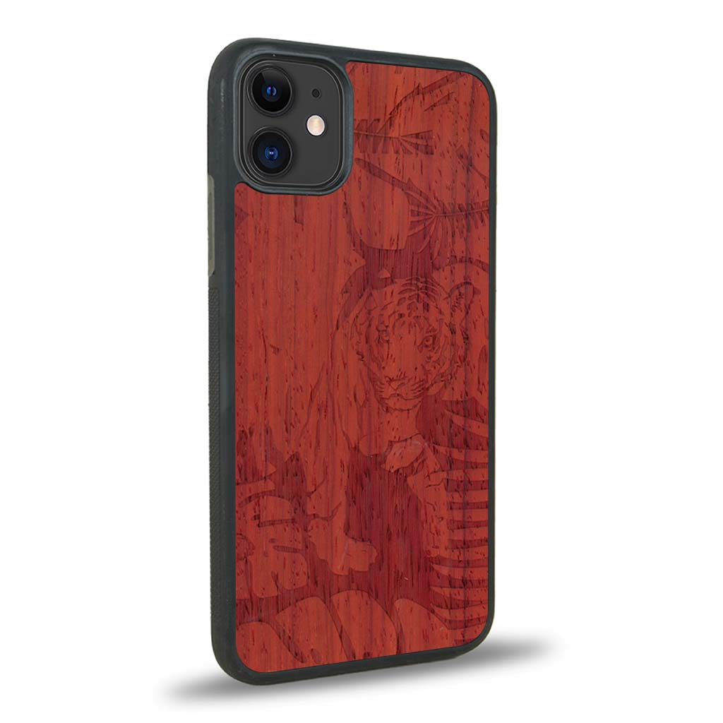Coque iPhone 12 - Le Tigre - Coque en bois