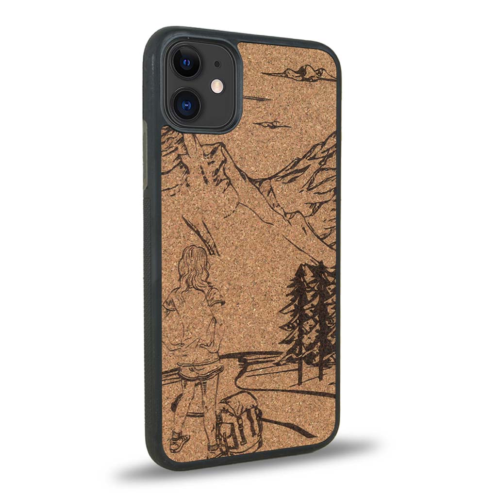 Coque iPhone 12 Mini - L'Exploratrice - Coque en bois