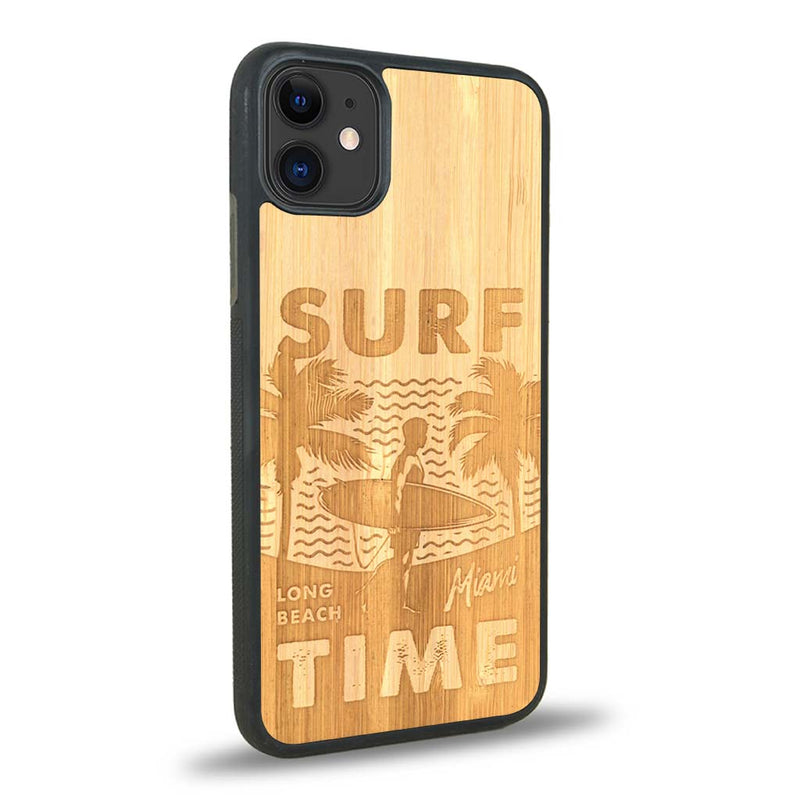 Coque iPhone 12 - Surf Time - Coque en bois