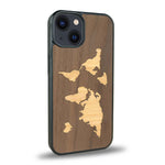 Coque iPhone 14 - La Mappemonde - Coque en bois