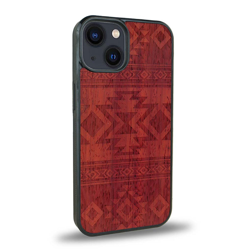 Coque iPhone 14 - L'Aztec - Coque en bois