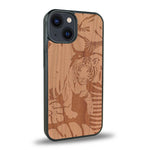 Coque iPhone 14 - Le Tigre - Coque en bois