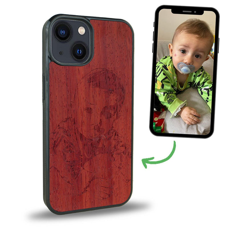 Coque iPhone 14 + MagSafe® - La Personnalisable - Coque en bois
