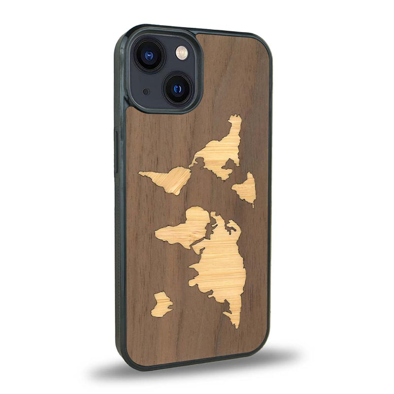 Coque iPhone 14 Plus + MagSafe® - La Mappemonde - Coque en bois