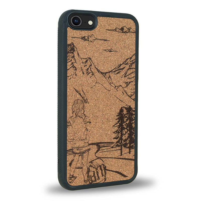 Coque iPhone 7 / 8 - L'Exploratrice - Coque en bois